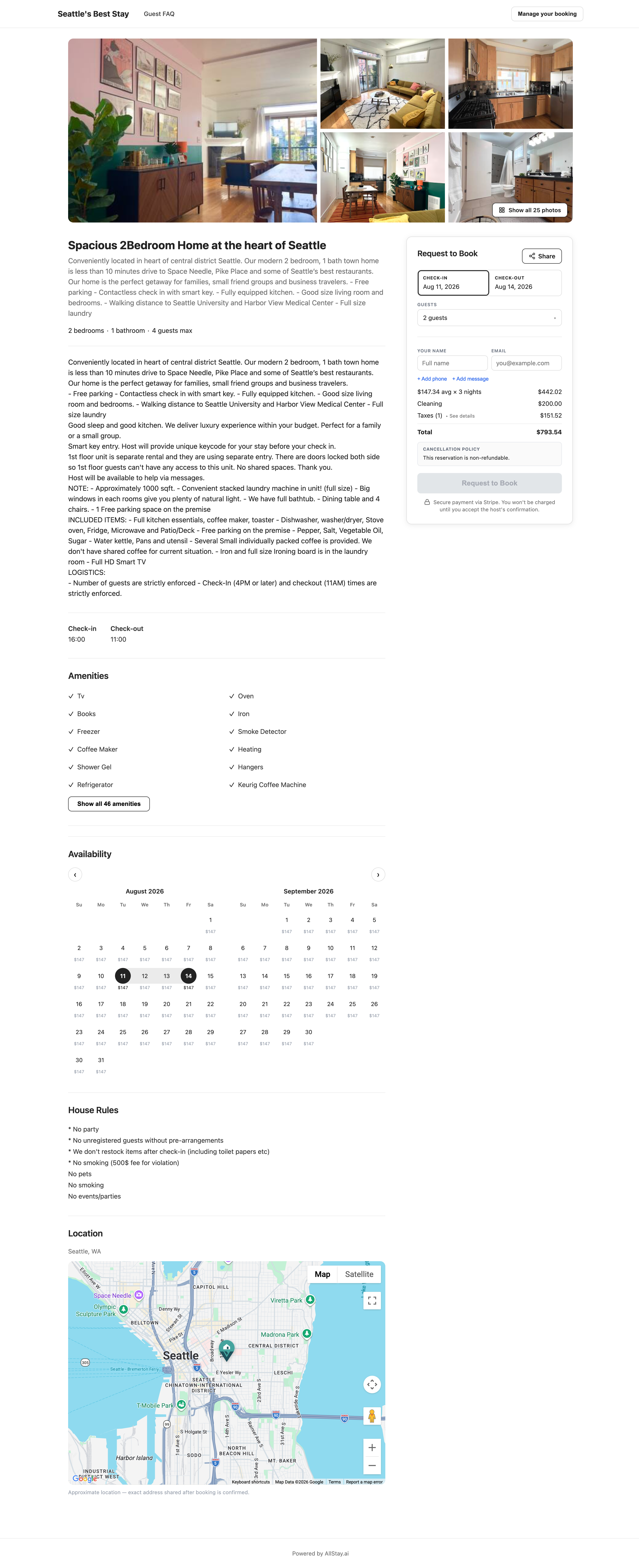 Direct booking listing detail